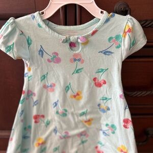 Disney Mint Green Dress with Multicolor Cherry Print